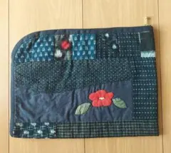 絣のパッチワーク大きながま口丸ショルダー(*´꒳`*)ショルダー紐とチャーム付き 合皮パッチワーク がま口 ショルダーバッグ 全3カラー