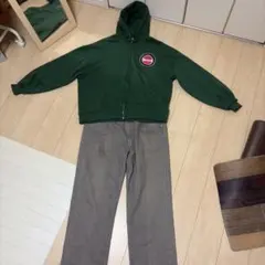 Levi’s 569 W36 L34 グレー　+グリーンジップパーカー