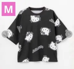 新品　新作 サンリオ　ハローキティ ゼブラ総柄Tシャツ　ブラック　サイズM