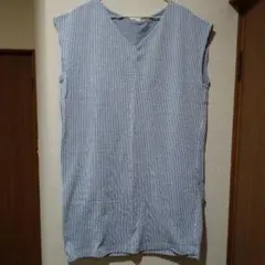 XL 中古品 ストライプ ノースリーブ チュニック GU