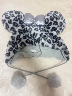 ディズニー　ファンキャップ　ヒョウ柄グレー