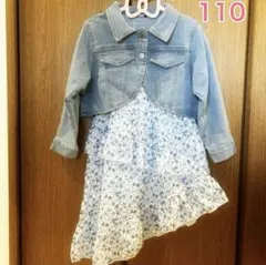 アーバンチェリー♡ショートデニムジャケット フラワープリントキャミワンピース