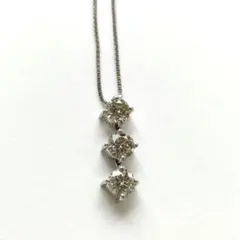 K18WG 0.3ct 天然ダイヤ 8粒 ペンダントネックレス 揺れる - メルカリ
