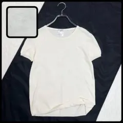 CHANEL シャネル 半袖コットンニット Tシャツ カメリアココマーク 38 