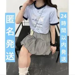 nemne アソートリンガーT ライトブルー　リボン柄　Mサイズ