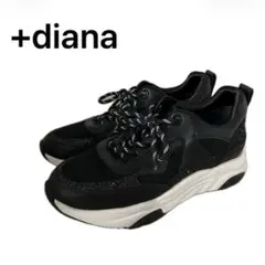 未使用 +diana プラスダイアナ キルティング 厚底スニーカー 21.5 黒