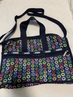 LeSportsac レスポートサック ボストンバッグ ハート　ネイビー　レスポ