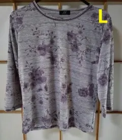 花柄五分袖チュニック Lサイズ