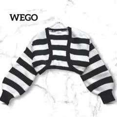 【美品】WEGO クロップド丈 ボーダーニットカーディガン 韓国 FREE