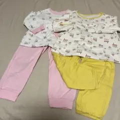 ピーターラビット柄とネコと家柄のパジャマセット 100cm