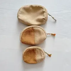 ポーチ ハンドメイド 手作り レトロ 和柄 ベージュ ブラウン 茶色