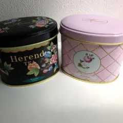 空き缶2点セット　ヘレンド紅茶　アッサム　ダージリン