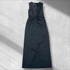♢パオラ フラーニ　ロングワンピース　Vネック　ツイスト　セレモニー　黒　M