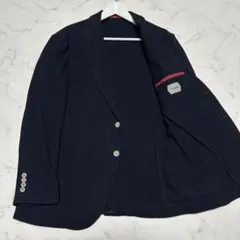 未使用品　ドゥクラッセ　テーラードジャケット　ネイビー　紺　白ボタン　サイズLのサムネイル