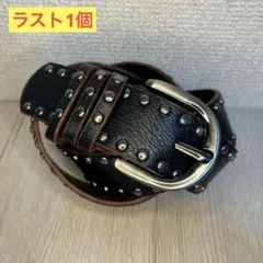 ベルト　ウエスタンベルト　スタッズ　レザー y2k 古着　ブラック