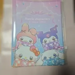 サンリオ キャラクターズ キラキラリボン ファスナー付き6ポケットクリヤファイルのサムネイル