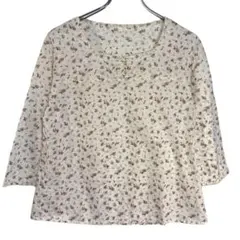 TOPVALU トップバリュ ブラウス シャツ L 花柄 ふわふわ 可愛いのサムネイル