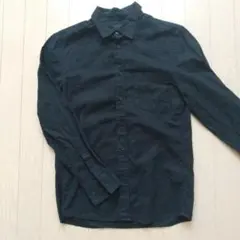 H&M 長袖リネンコットンシャツ ブラック スリムフィット XS レディースのサムネイル