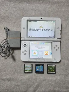 ニンテンドー3DS LL ピンクホワイト 充電器・ゲームソフト3本付き