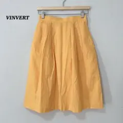 VINVERT sanyo フレアスカート　膝下　イエロー　リネン混合　鮮やかのサムネイル