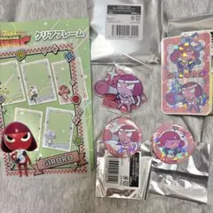 ケロロ軍曹 ギロロ アクリルスタンド 缶バッジ ステッカー　セット ラウンドワン