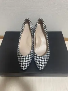 千鳥格子 パンプス