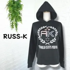 B26【RUSS・K】ラスケー 裏起毛パーカー プルオーバー ブラック Mのサムネイル