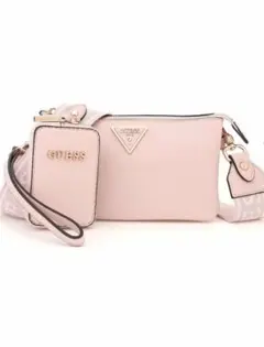 GUESS ショルダーバッグ ピンク チェーン with wallet - メルカリ
