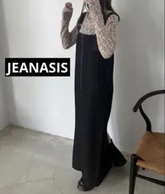 美品　JEANASISミリタリージャンパースカート ブラック　黒