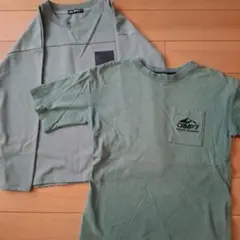 CAMP7 オリーブグリーン 長袖Tシャツ、半袖セット