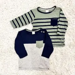 【H&M】長袖Tシャツ 2枚 EUR68/US4-6m/日本60〜70サイズ