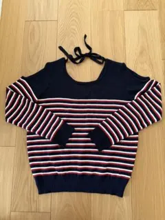 CECILMcBEE オフショルダーニット　セーター　セシルマクビー　ボーダー