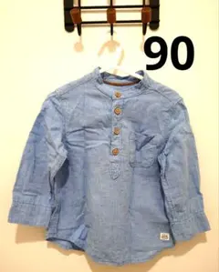 H&M ライトブルー ボタン付きシャツ 90