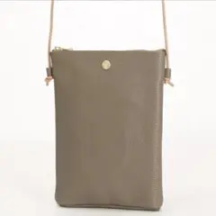 センスオブファン シュリンクカウレザー 縦型ポシェット／サライ　グレーのサムネイル