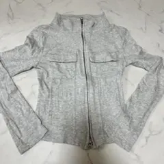 ダブルジップ グレー トップス クール系 レーサー