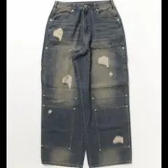 WFEDOUBLE KNEE DOUBLE DAMAGE DENIM