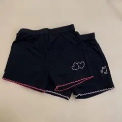 黒のハートと音符デザインスパッツ 100センチ