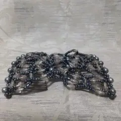 ビーズ付ツインコーム　ヘアアクセサリー　まとめ髪