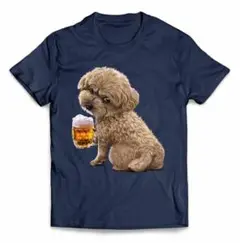 プードル犬いぬビールジョッキ飲み会夏フェスTシャツ