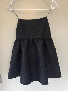【wcloset】ブラック キャミソール 凹凸素材 バックリボンのサムネイル