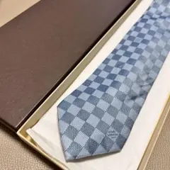 ルイヴィトン ネクタイ　ダミエ　ストライプ シルク ビジネス スーツのサムネイル