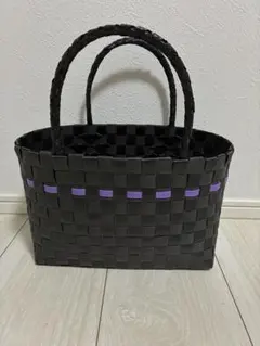 ハロウィンデザイン　PPバンドプラカゴバッグ小　紫×黒