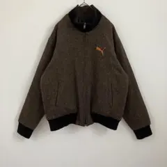 プーマ　リバーシブル　ウールブルゾン　キルティングジャケット　ヘリンボーン柄