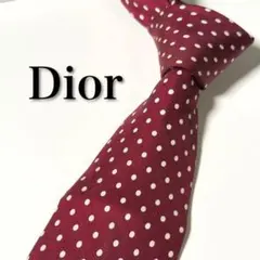 【美品】 Dior ディオール 小紋柄 レッド系 ネクタイ