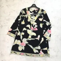 近年美品　LEONARD レオナール　チュニック丈　ブルゾン　アウター 近年美品 LEONARD レオナール チュニック丈 ブルゾン アウター