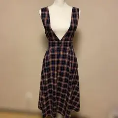 COLZA チェック柄ジャンパースカート　ワンピース　サイズＭ