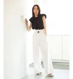 FRAY I.D ハイウエストツィルストレッチパンツ