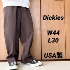 dickies/W44L30/茶色/ワイド/ワーク/太め/B系/古着/827