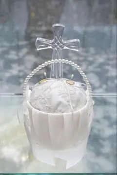 ホワイト リングピロー リボン付き　※カゴのみ