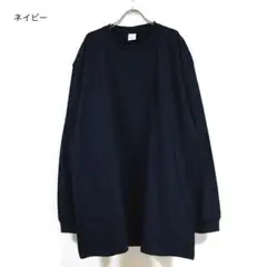 新品 スーパー ビッグ 長袖Tシャツ ロンT メンズ ネイビー 3XL